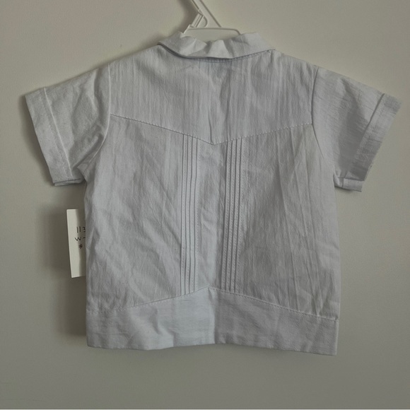 Little Kids Wear Cuban Guayabera Button Up Short Sleeve White Shirt Kids-NWT - Picture 5 of 9